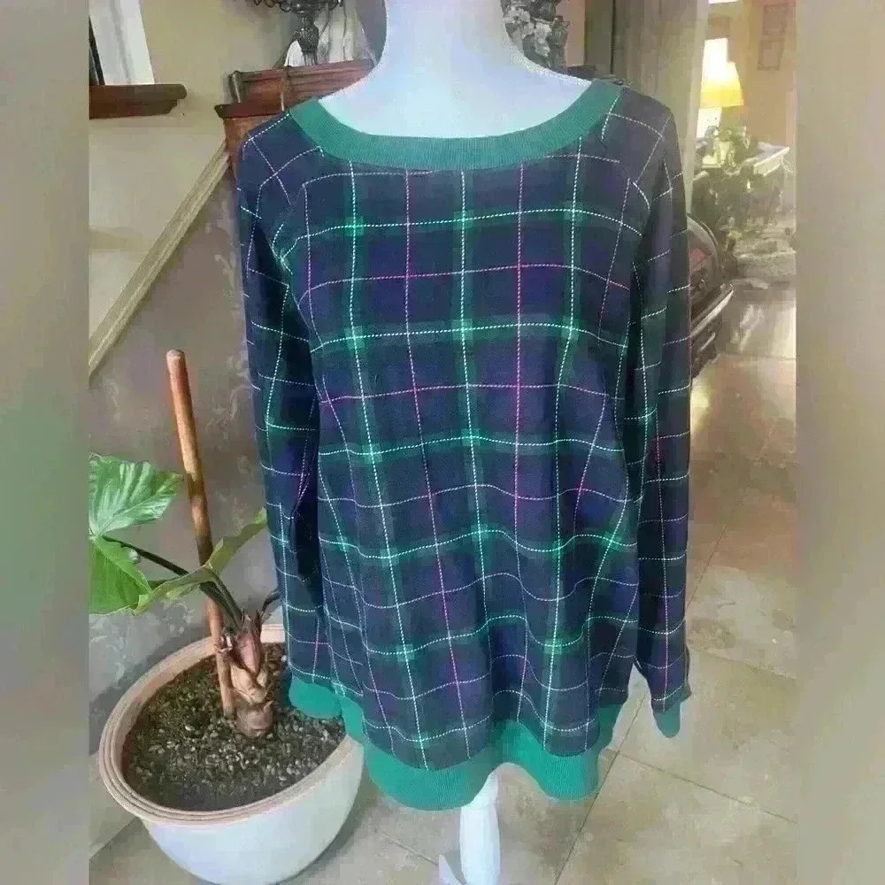 Crown and Ivy ladies sweater Large. Ties in back. Long sleeve NWOT. 100 % cotton - Picture 4 of 15